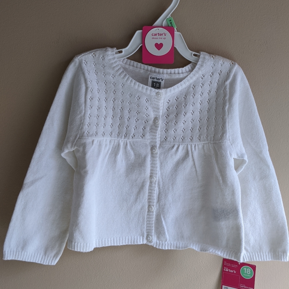 Carter's 18M White Sweater, Girls